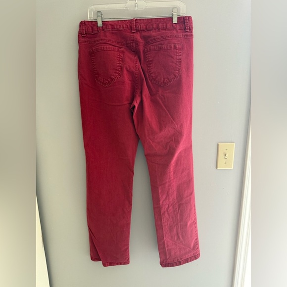 Bandolino Womens Jeans SZ 12 Red Denim Samantha Style Midrise Straight Pockets - Picture 5 of 10